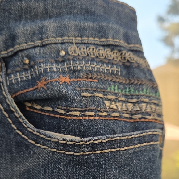 Ariya Blue Skinny Jeans Western Fancy with Stretch Denim 15 - Picture 5 of 13